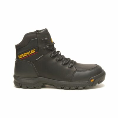 Men Composite Toe | Cat Footwear Men Resorption Waterproof Composite Toe Work Boot Boots Black