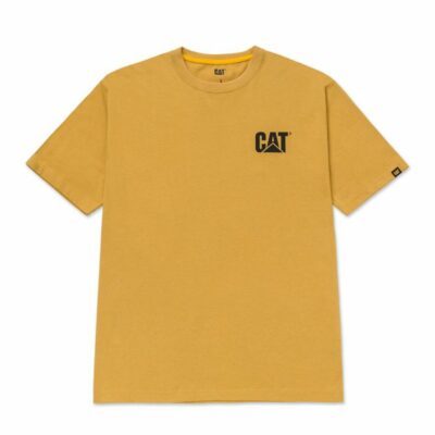 Men Tops & Outerwear | Cat Footwear Men Trademark Tee Short Sleeves Mustard Yellow Heather