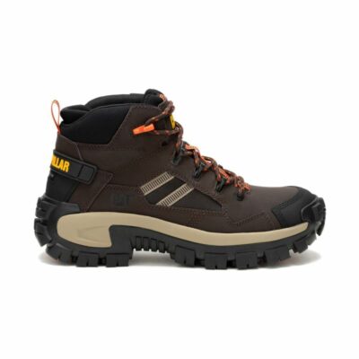 Men Safety Toe | Cat Footwear Men Invader Mid Vent Composite Toe Work Boot Boots Coffee Bean