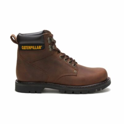 Men Lightweight | Cat Footwear Men Second Shift Work Boot Comfortable Work Boots Dark Brown