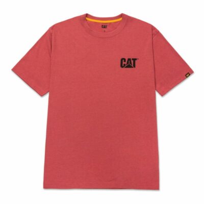 Men Tops & Outerwear | Cat Footwear Men Trademark Tee Short Sleeves Mineral Red Heather