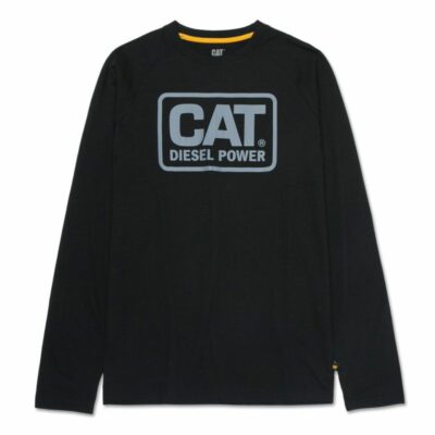 Men Tops & Outerwear | Cat Footwear Men Cat Diesel Power Long Sleeve Tee Long Sleeves Black