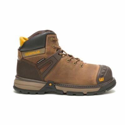 Men Soft Toe | Cat Footwear Men Excavator Superlite Waterproof Soft Toe Work Boot Boots Dark Beige