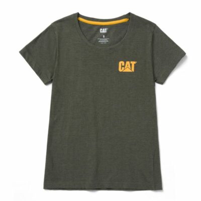 Women Tops & Outerwear | Cat Footwear Women Trademark Tee Short Sleeves Army Moss Heather