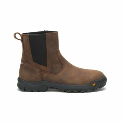 Men Pull-Ons | Cat Footwear Men Wheelbase Steel Toe Work Boot Pullons Clay