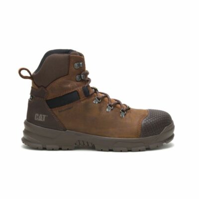 Men Safety Toe | Cat Footwear Men Accomplice X Waterproof Steel Toe Work Boot Boots Real Brown