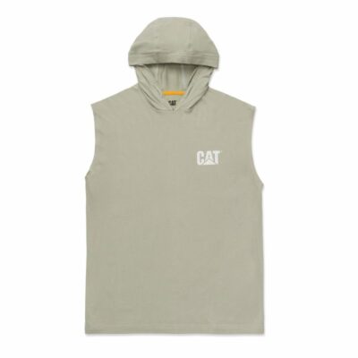 Men Tops & Outerwear | Cat Footwear Men Hooded Sleeveless Tee Short Sleeves Peyote