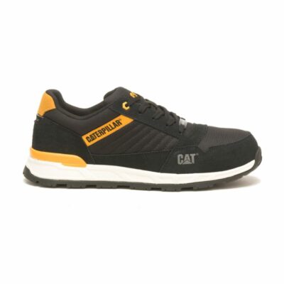 Men Slip Resistant | Cat Footwear Men Venward Composite Toe Work Shoe Sneakers Black/cat Yellow