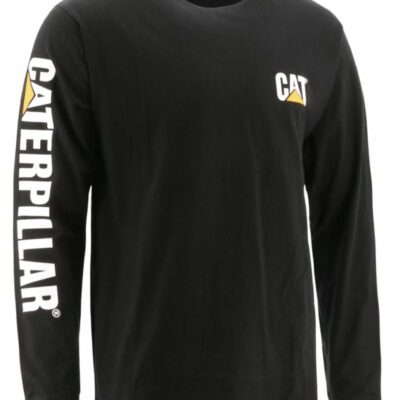 Men Tops & Outerwear | Cat Footwear Men Trademark Banner Long Sleeve Tee Long Sleeves Black