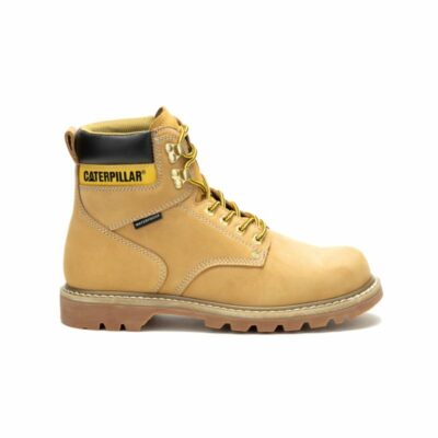 Men Soft Toe | Cat Footwear Men Second Shift Waterproof Work Boot Boots Honey Reset