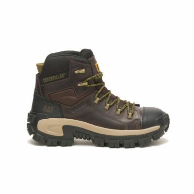 Men Safety Toe | Cat Footwear Men Invader Hiker Waterproof Composite Toe Work Boot Boots Coffee Bean