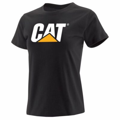 Women Tops & Outerwear | Cat Footwear Women Trademark Logo Tee Short Sleeves Black