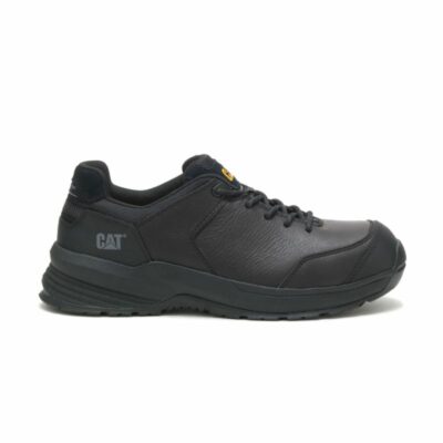 Men Lightweight | Cat Footwear Men Streamline 2.0 Leather Composite Toe Work Shoe Sneakers Black