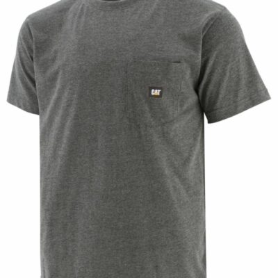 Men Tops & Outerwear | Cat Footwear Men Industry Leader Short Sleeve Pocket Tee Short Sleeves Dark Heather Grey