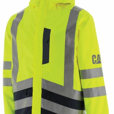 Men PPE | Cat Footwear Men Hivis Rain Jacket Jackets Hi-vis Yellow