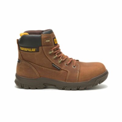 Women Composite Toe | Cat Footwear Women Resorption Waterproof Composite Toe Work Boot Boots Brown