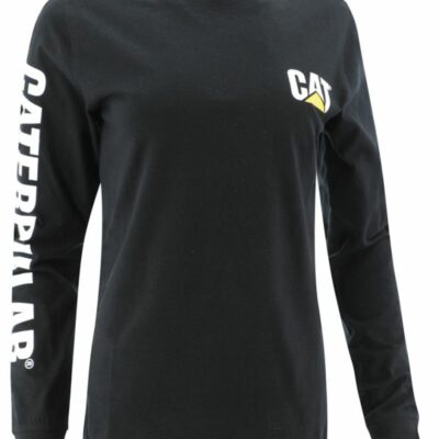 Women Tops & Outerwear | Cat Footwear Women Trademark Banner Long Sleeve Tee Long Sleeves Black