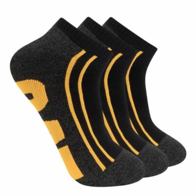 Men Hats & Accessories | Cat Footwear Men Half Cushion Quarter Sock 3pack Socks Black