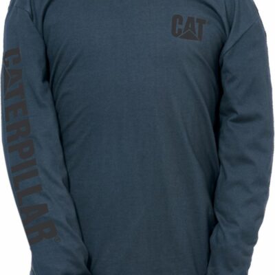 Men Tops & Outerwear | Cat Footwear Men Trademark Banner Long Sleeve Tee Long Sleeves Dark Marine