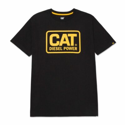 Men Tops & Outerwear | Cat Footwear Men Diesel Power Tee Short Sleeves Black/yellow