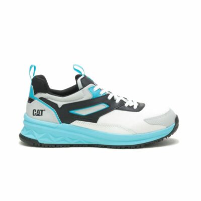 Men Safety Toe | Cat Footwear Men Streamline Runner Carbon Composite Toe Work Shoe Sneakers Bright White/blue