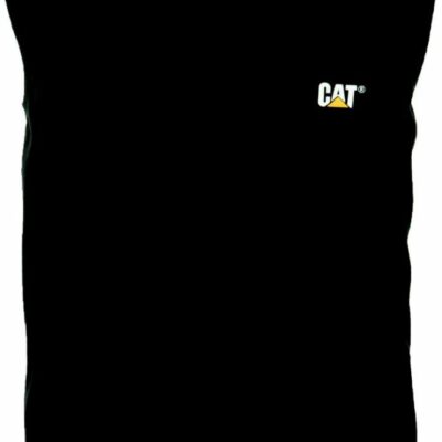 Men Tops & Outerwear | Cat Footwear Men Trademark Sleeveless Pocket Tee Short Sleeves Black