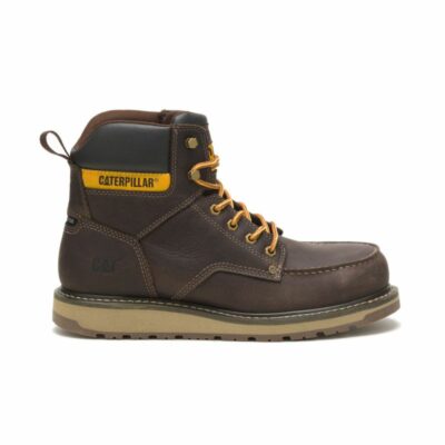 Men Steel Toe | Cat Footwear Men Calibrate Steel Toe Work Boot Boots Leather Brown