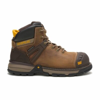 Men Lightweight | Cat Footwear Men Excavator Superlite Waterproof Carbon Composite Toe Work Boot Boots Dark Beige