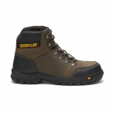 Men Safety Toe | Cat Footwear Men Outline Steel Toe Work Boot 6″ Boots Dark Gull Grey