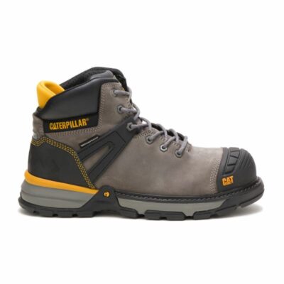 Men Safety Toe | Cat Footwear Men Excavator Superlite Waterproof Carbon Composite Toe Work Boot Boots Pewter